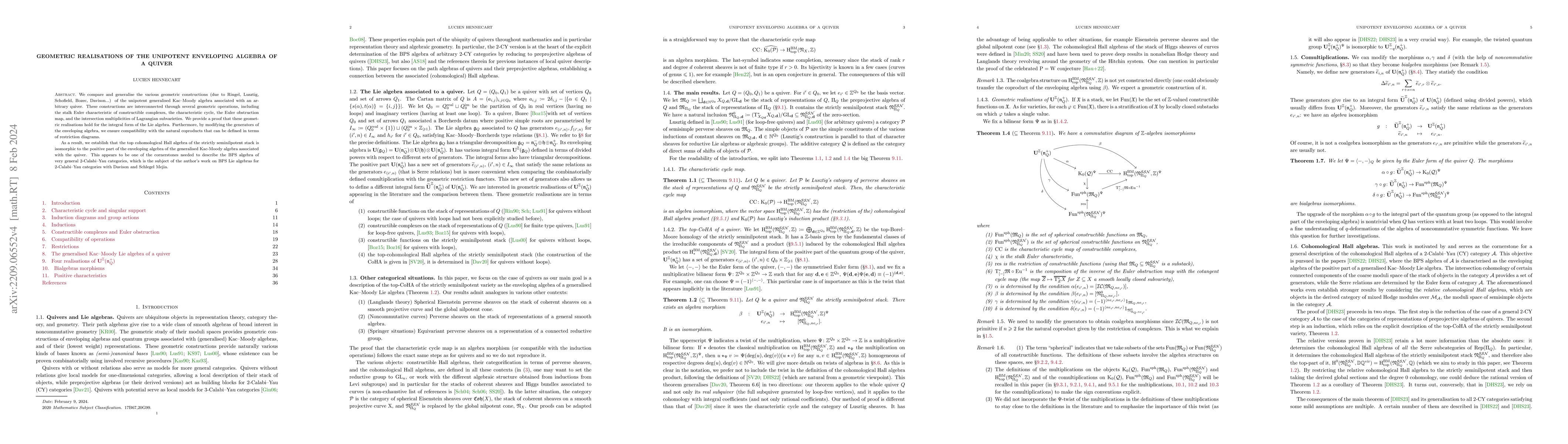 Thumbnail for Geometric realisations of the unipotent enveloping algebra of a quiver
