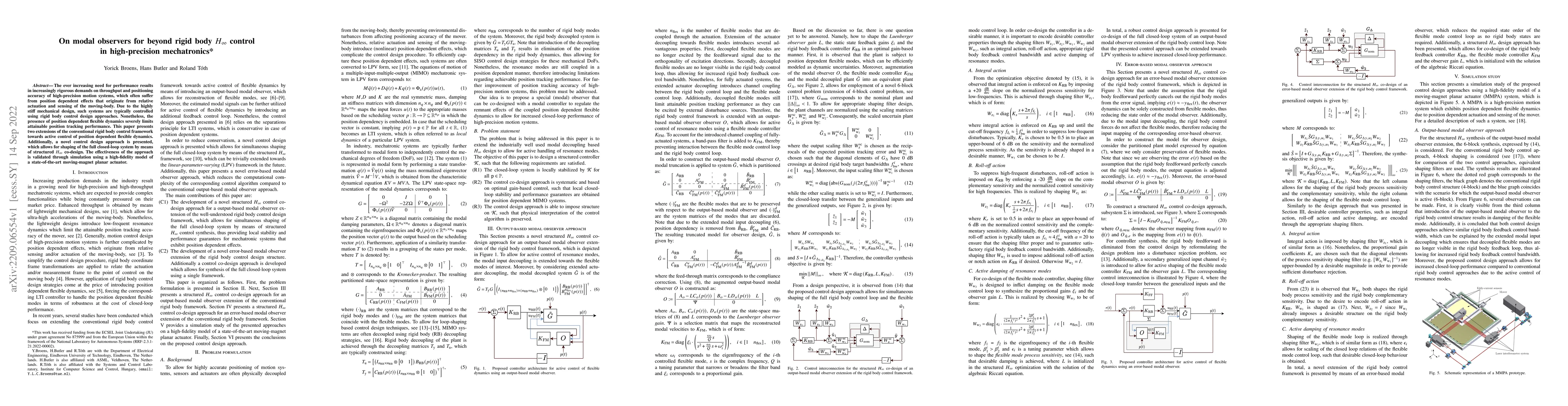 Thumbnail for On modal observers for beyond rigid body $H_\infty$ control in
  high-precision mechatronics