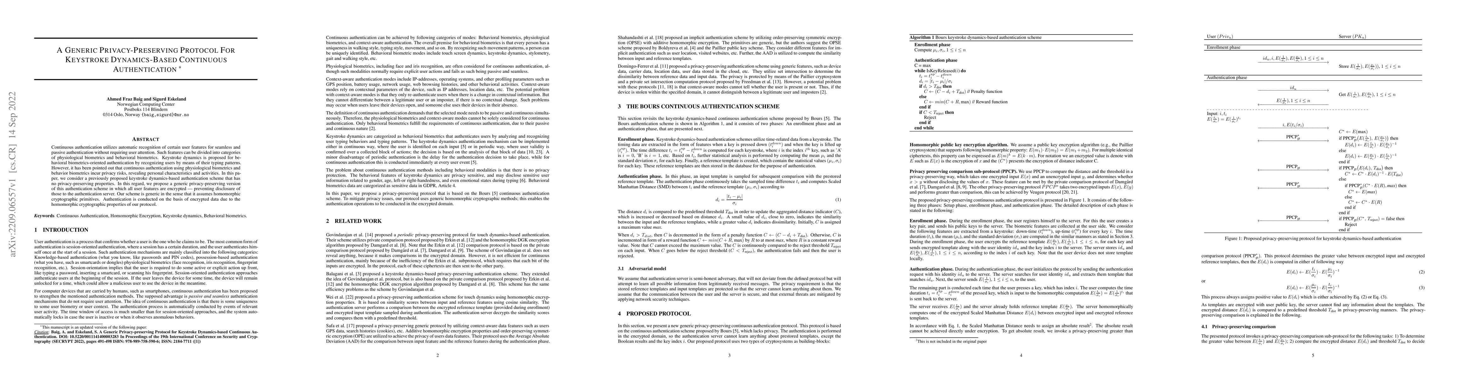 Thumbnail for A Generic Privacy-Preserving Protocol For Keystroke Dynamics-Based
  Continuous Authentication