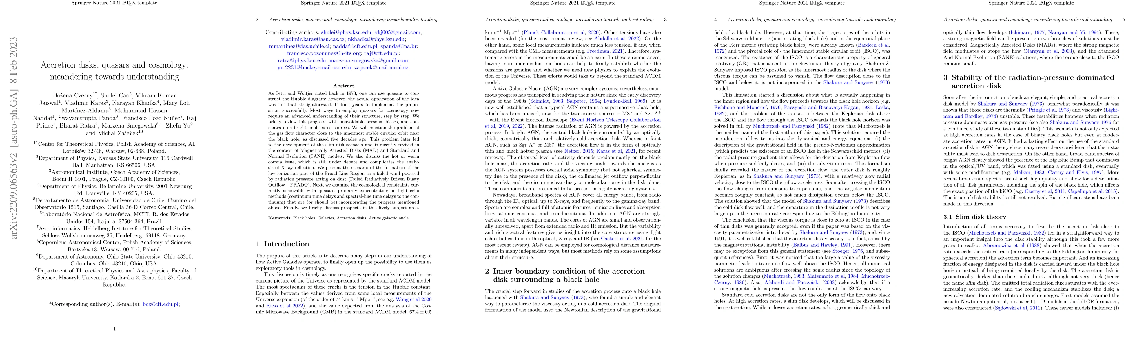 Thumbnail for Accretion disks, quasars and cosmology: meandering towards understanding