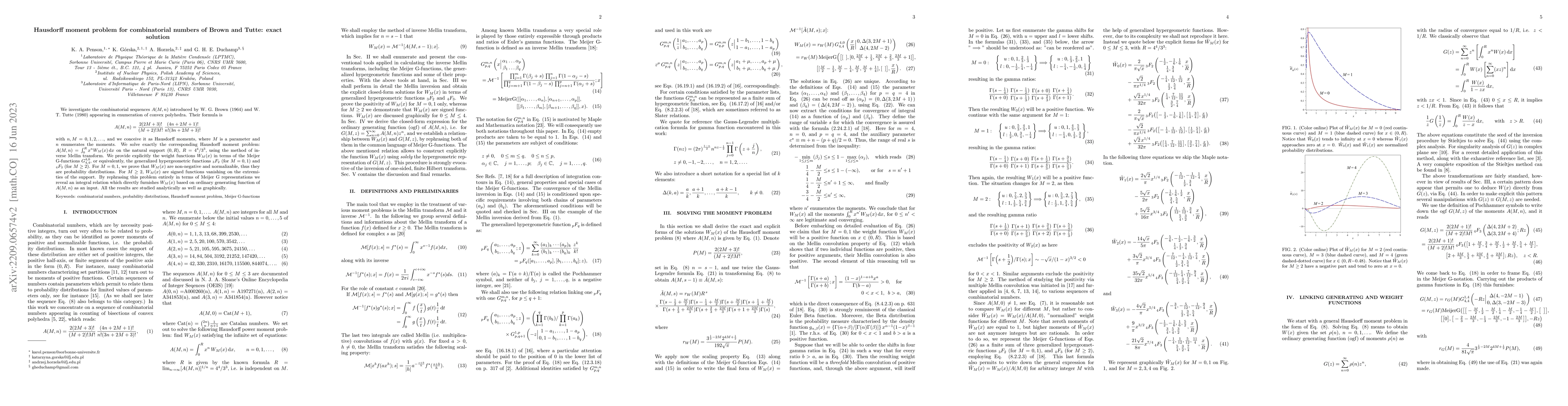 Thumbnail for Hausdorff moment problem for combinatorial numbers of Brown and Tutte:
  exact solution