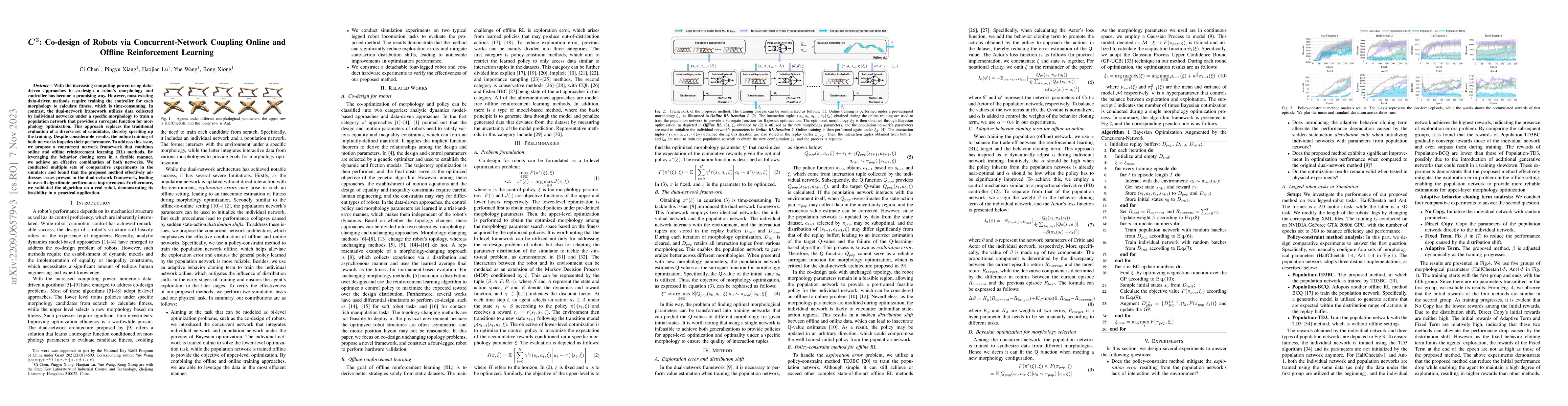 Thumbnail for C^2:Co-design of Robots via Concurrent Networks Coupling Online and
  Offline Reinforcement Learning