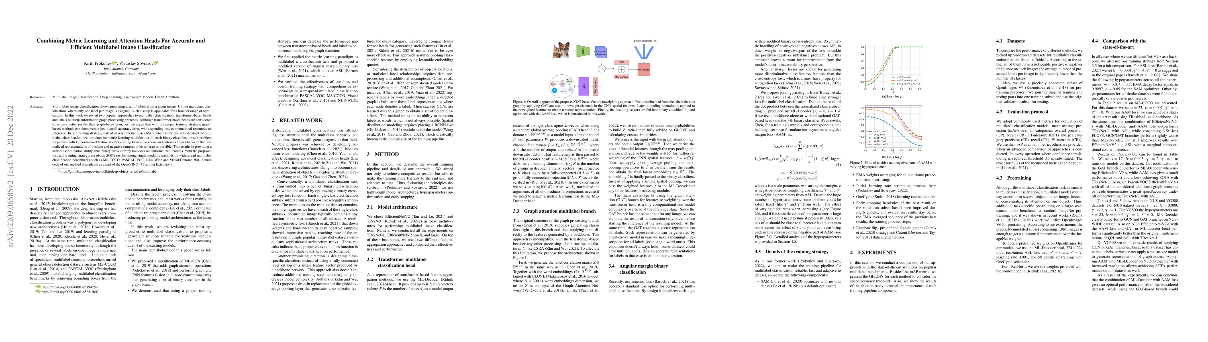 Thumbnail for Combining Metric Learning and Attention Heads For Accurate and Efficient
  Multilabel Image Classification