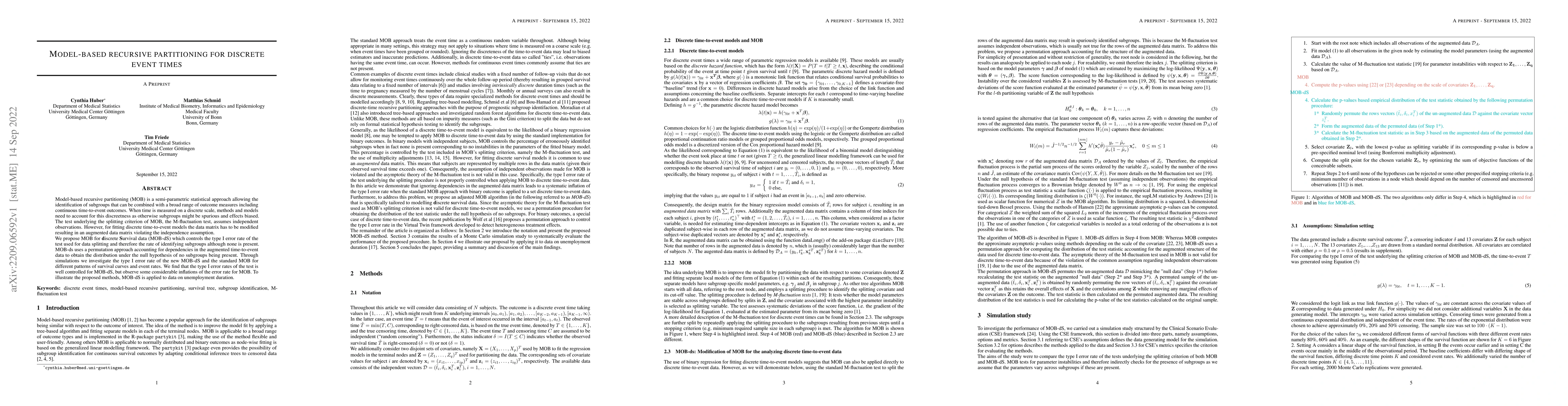 Thumbnail for Model-based recursive partitioning for discrete event times