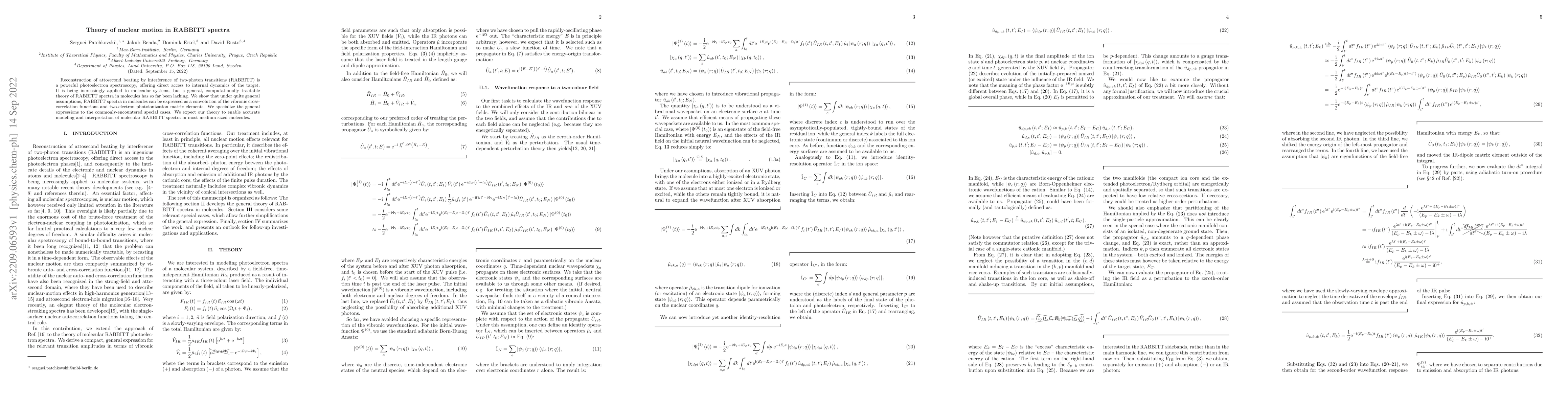 Thumbnail for Theory of nuclear motion in RABBITT spectra