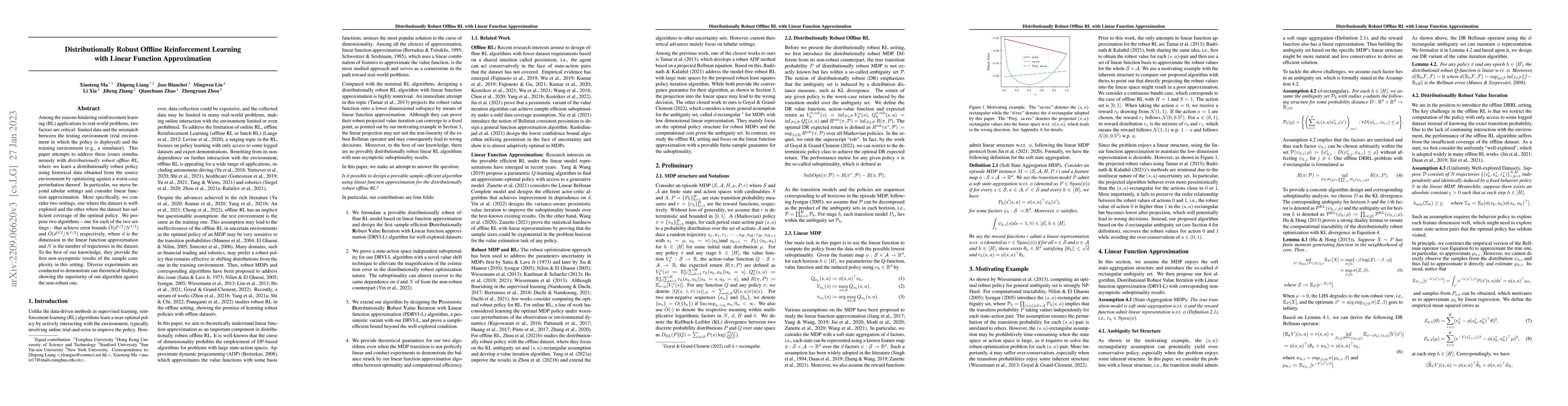 Thumbnail for Distributionally Robust Offline Reinforcement Learning with Linear
  Function Approximation