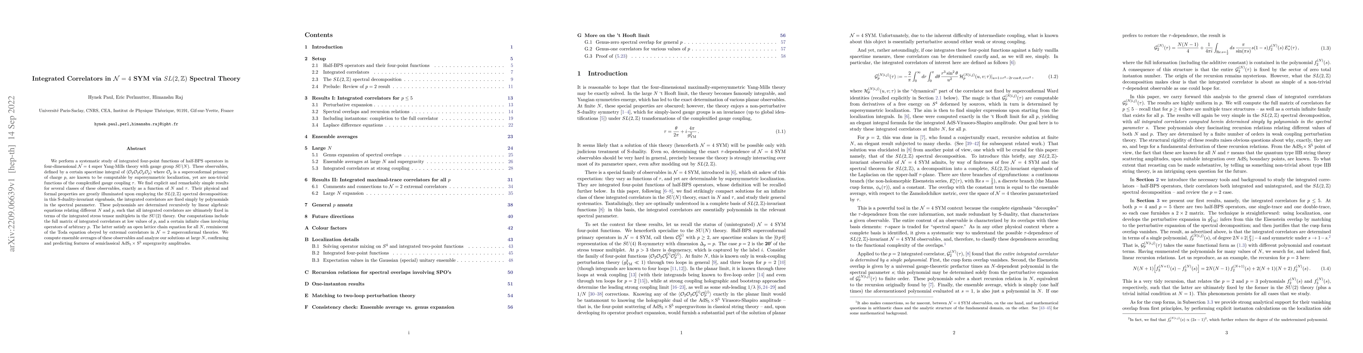 Thumbnail for Integrated Correlators in $\mathcal{N}=4$ SYM via $SL(2,\mathbb{Z})$
  Spectral Theory