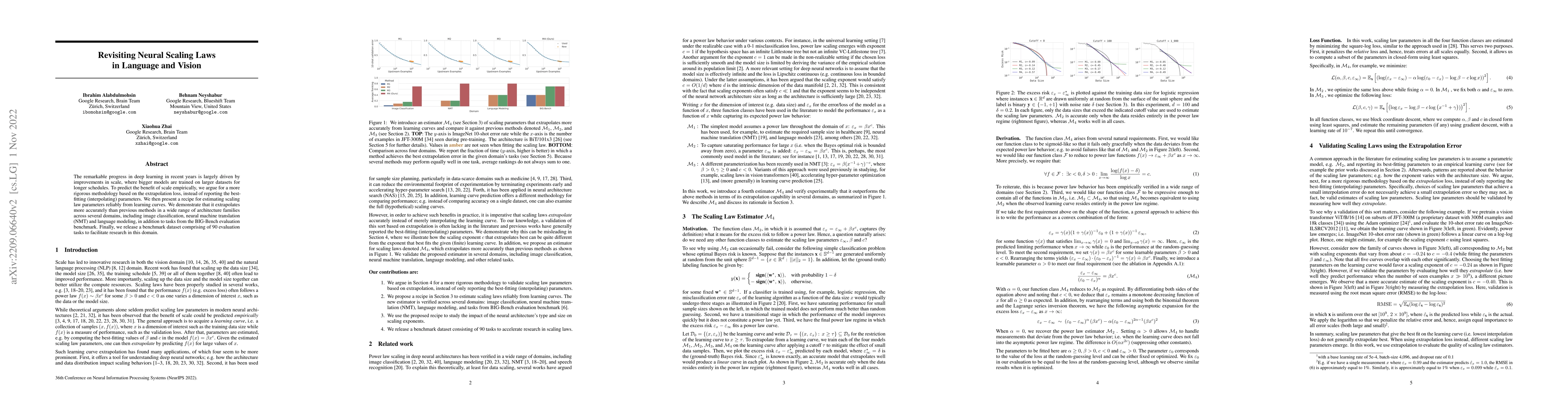 Thumbnail for Revisiting Neural Scaling Laws in Language and Vision