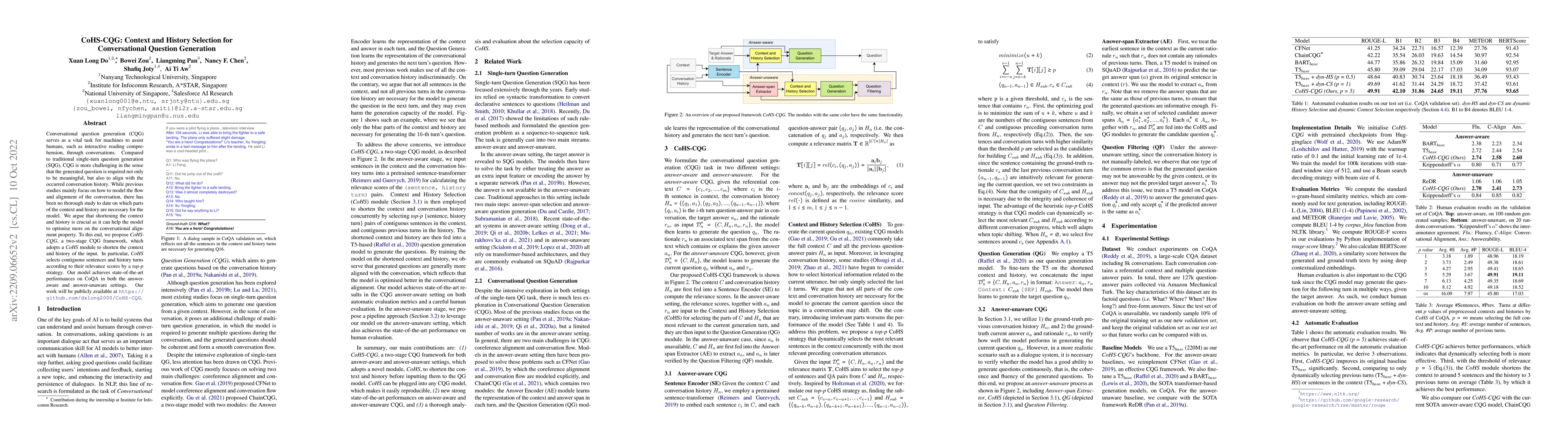 Thumbnail for CoHS-CQG: Context and History Selection for Conversational Question
  Generation