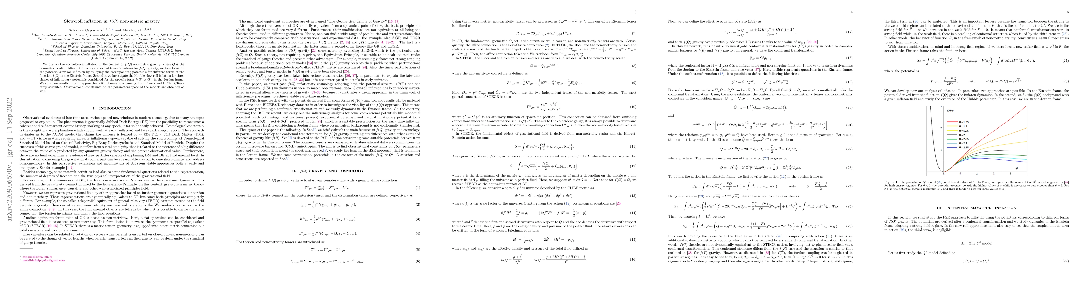Thumbnail for Slow-roll inflation in $f(Q)$ non-metric gravity