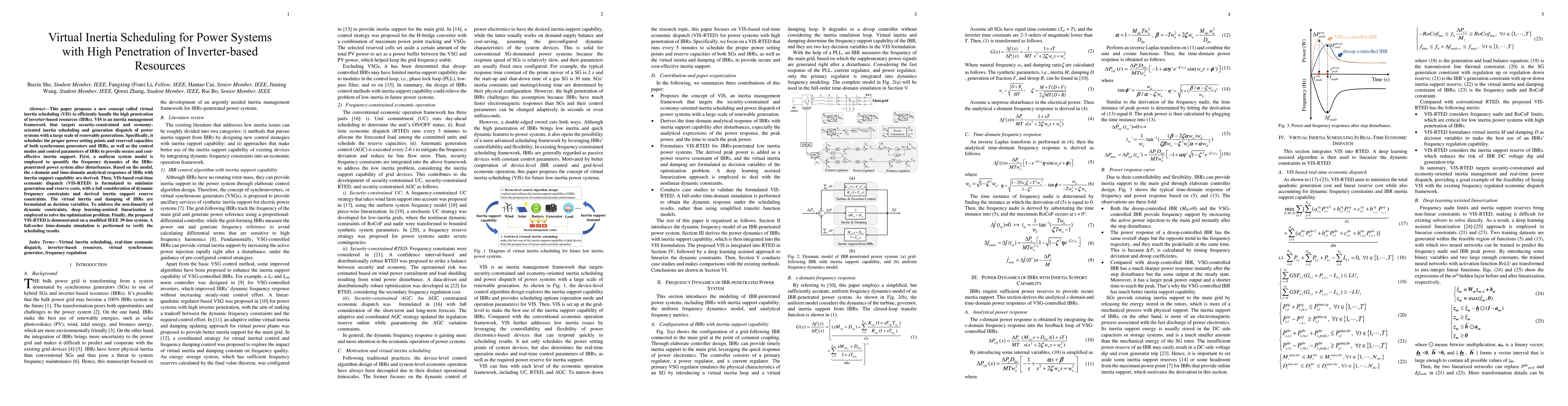 Thumbnail for Virtual Inertia Scheduling for Power Systems with High Penetration of
  Inverter-based Resources