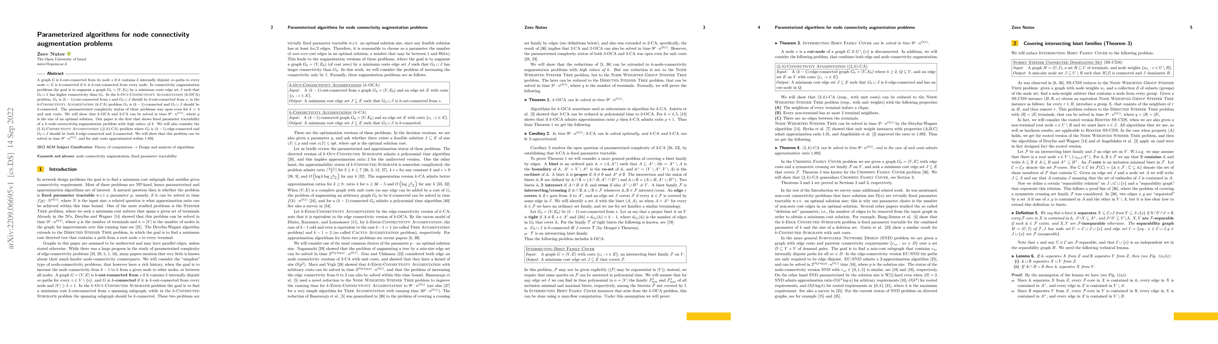 Thumbnail for Parameterized algorithms for node connectivity augmentation problems