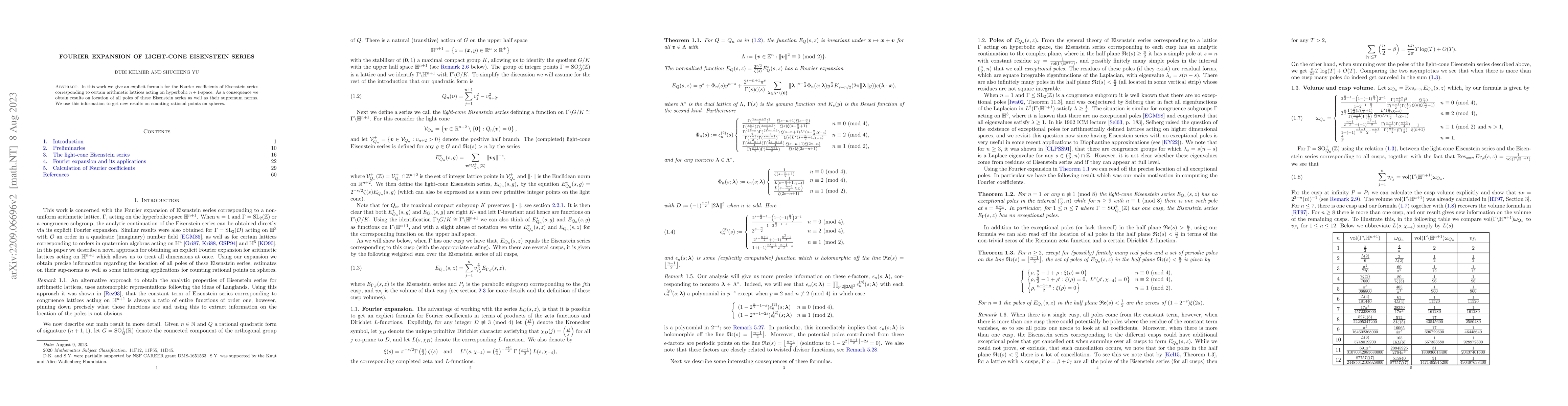 Thumbnail for Fourier expansion of light-cone Eisenstein series