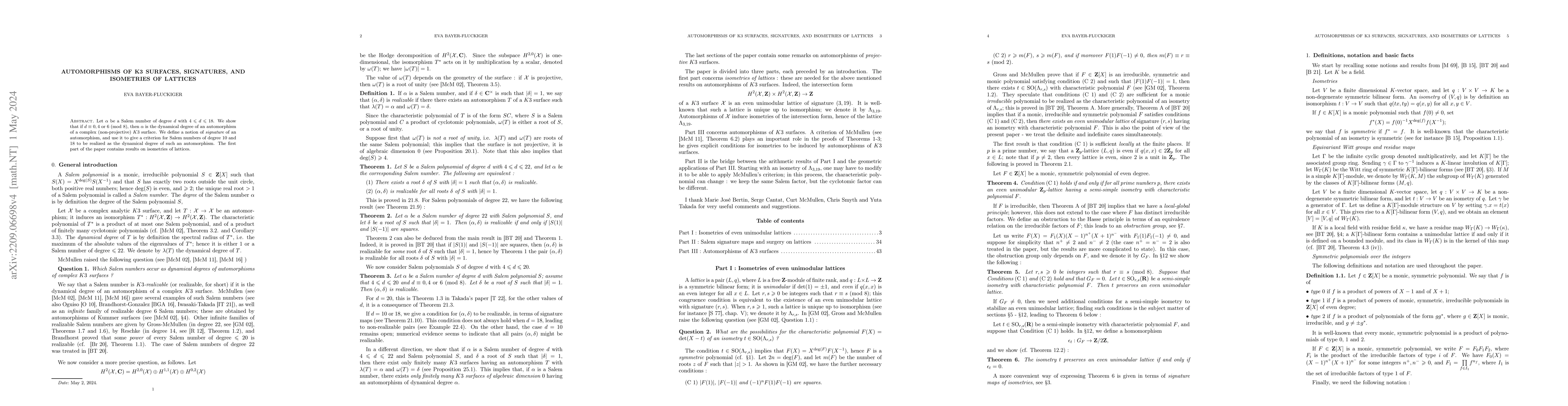 Thumbnail for Automorphisms of K3 surfaces, signatures, and isometries of lattices