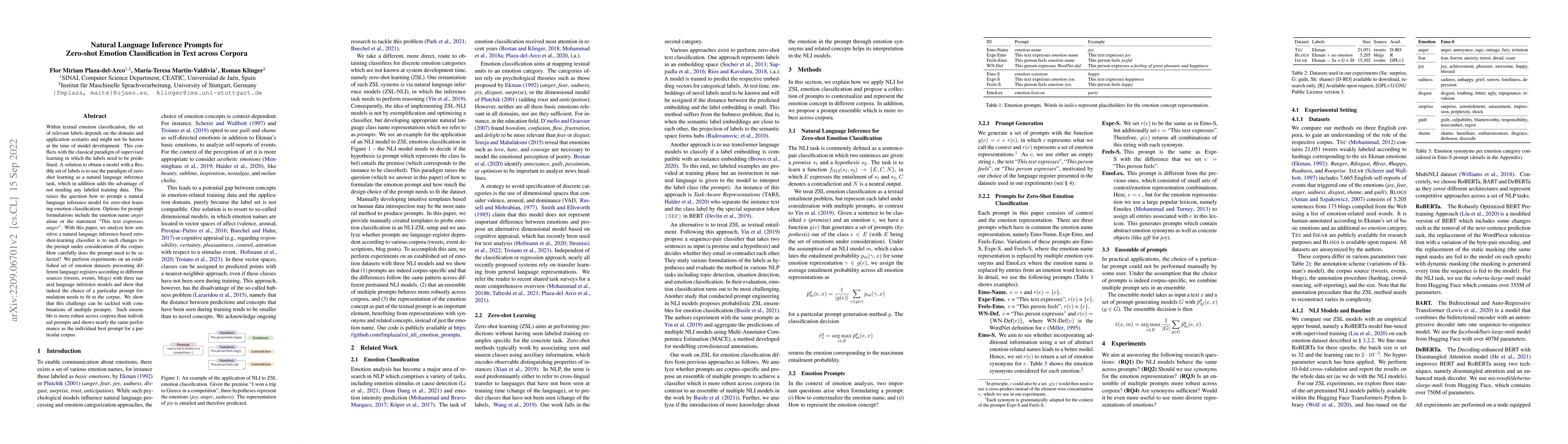 Thumbnail for Natural Language Inference Prompts for Zero-shot Emotion Classification
  in Text across Corpora