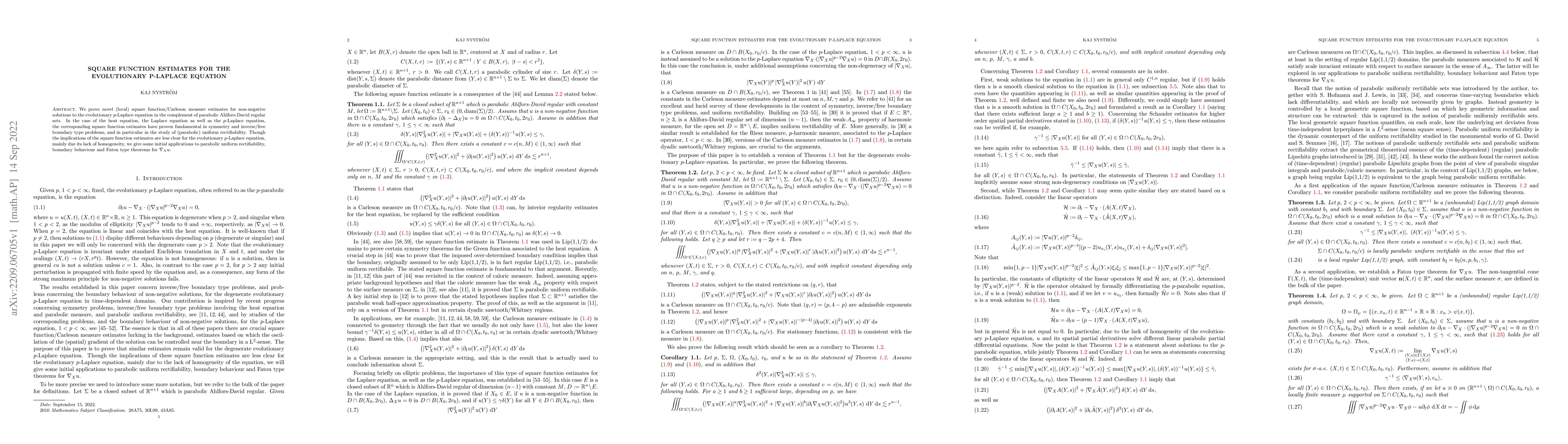 Thumbnail for Square function estimates for the evolutionary p-Laplace equation