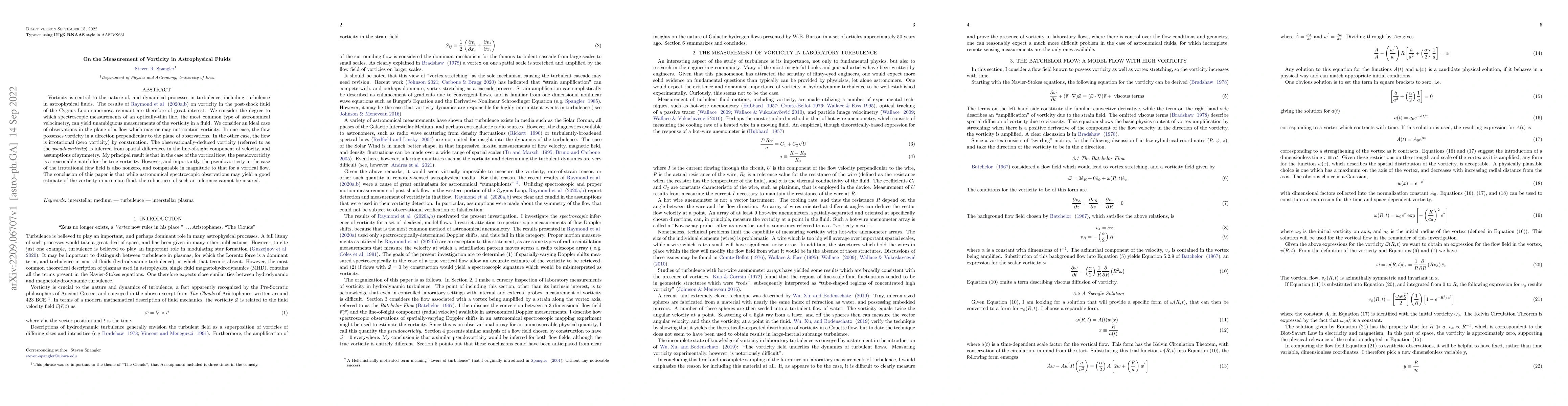 Thumbnail for On the Measurement of Vorticity in Astrophysical Fluids