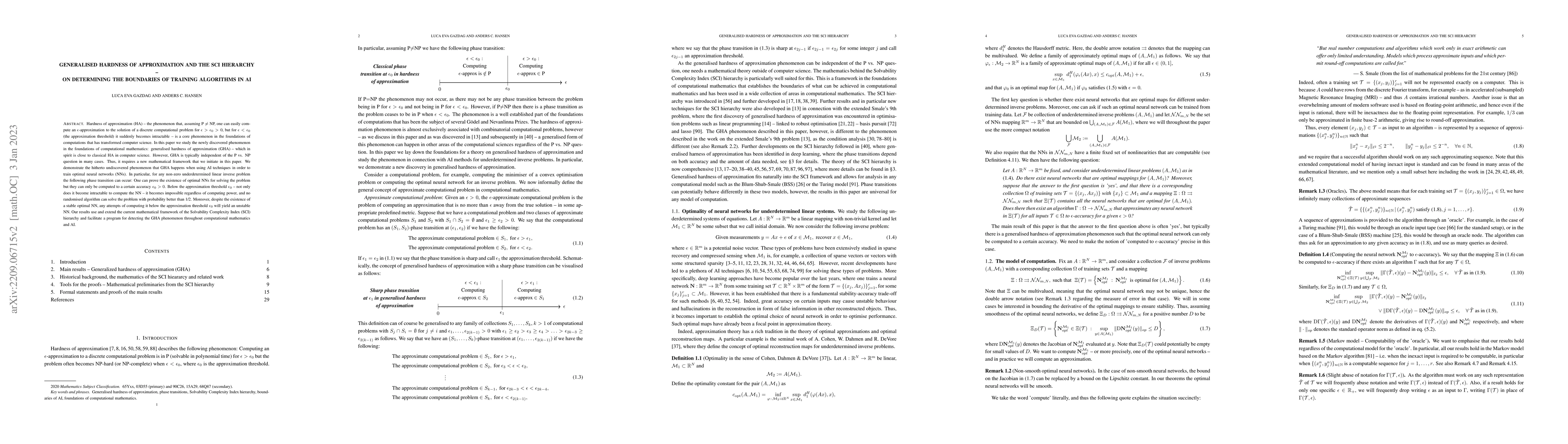 Thumbnail for Generalised hardness of approximation and the SCI hierarchy -- On
  determining the boundaries of training algorithms in AI