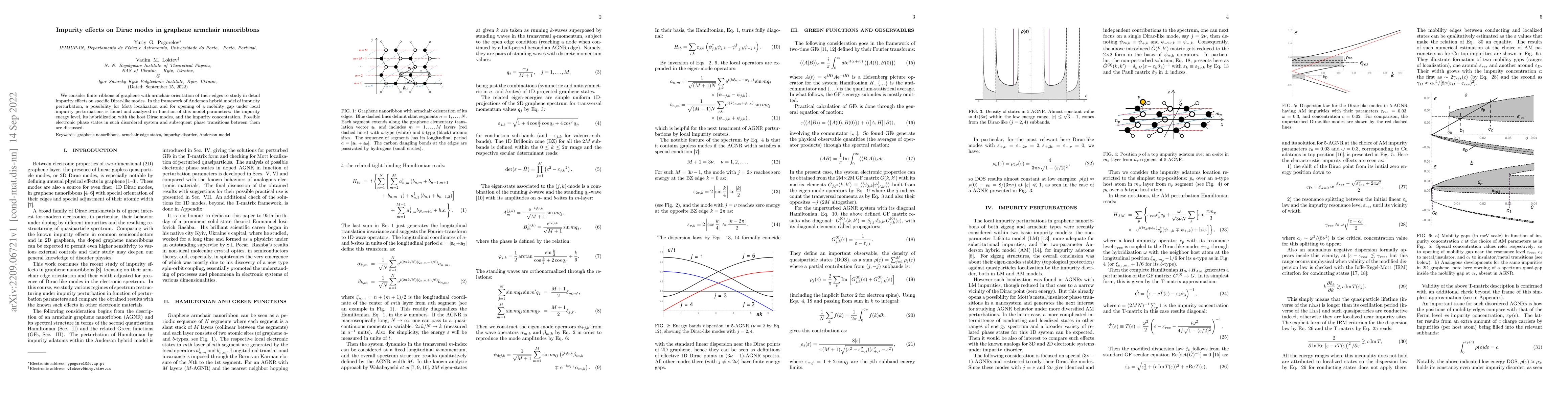 Thumbnail for Impurity effects on Dirac modes in graphene armchair nanoribbons