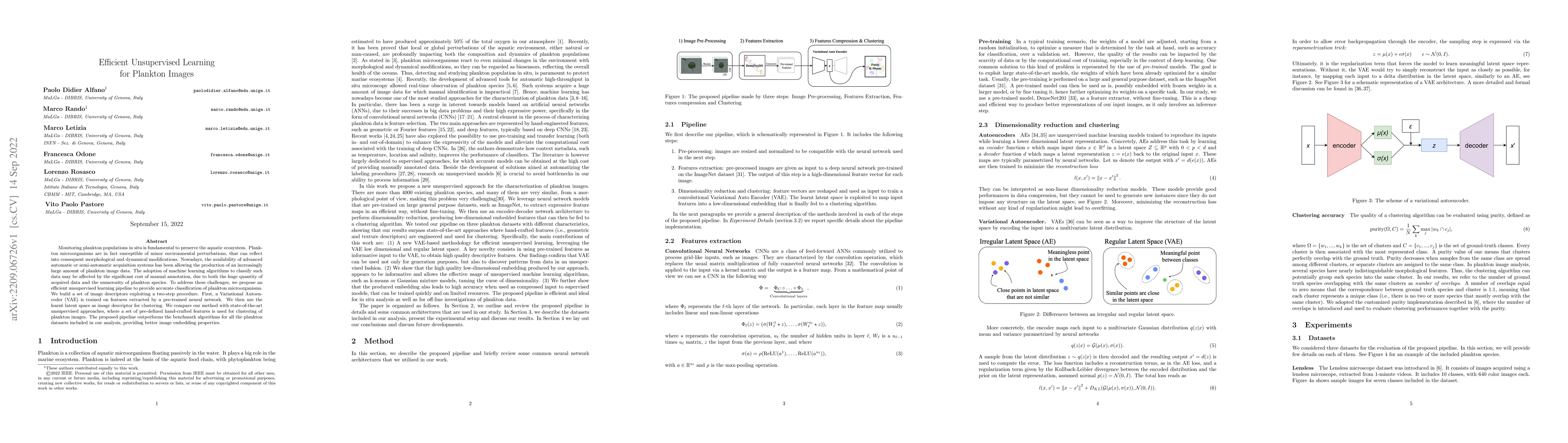 Thumbnail for Efficient Unsupervised Learning for Plankton Images