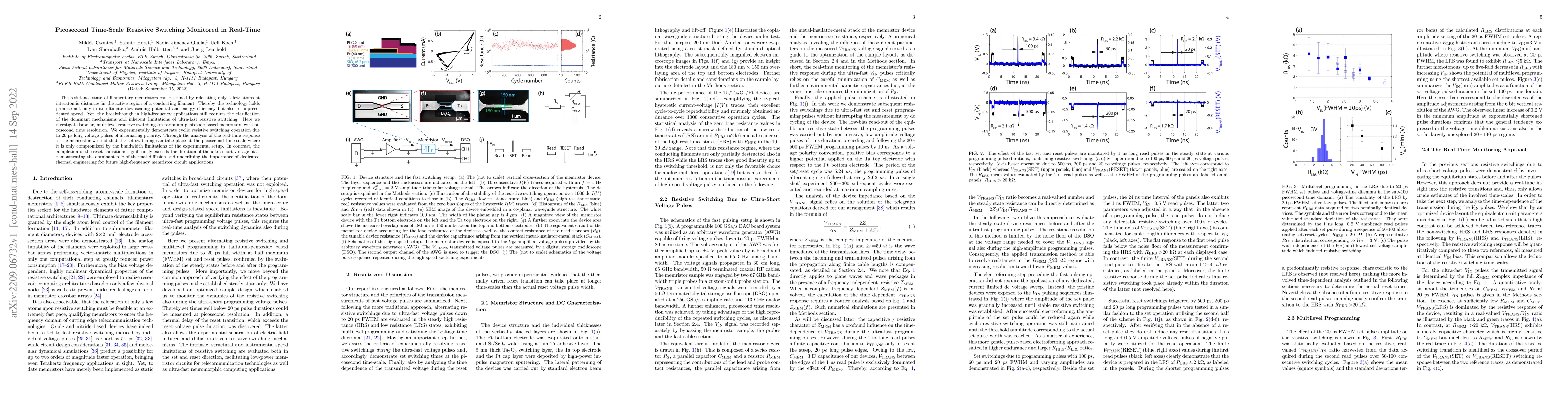 Thumbnail for Picosecond Time-Scale Resistive Switching Monitored in Real-Time