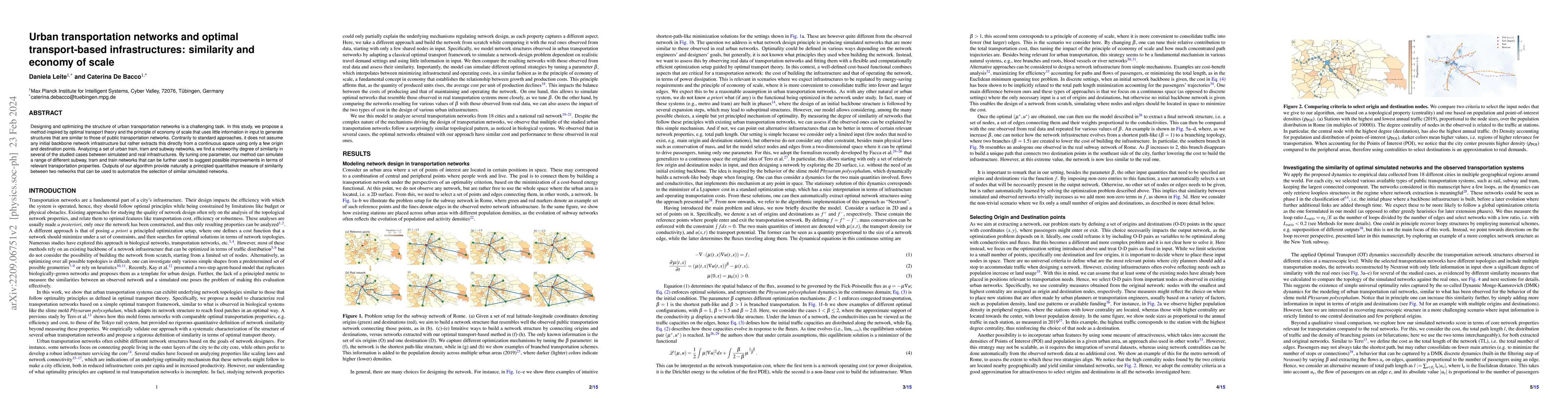 Thumbnail for Urban transportation networks and optimal transport-based
  infrastructures: similarity and economy of scale