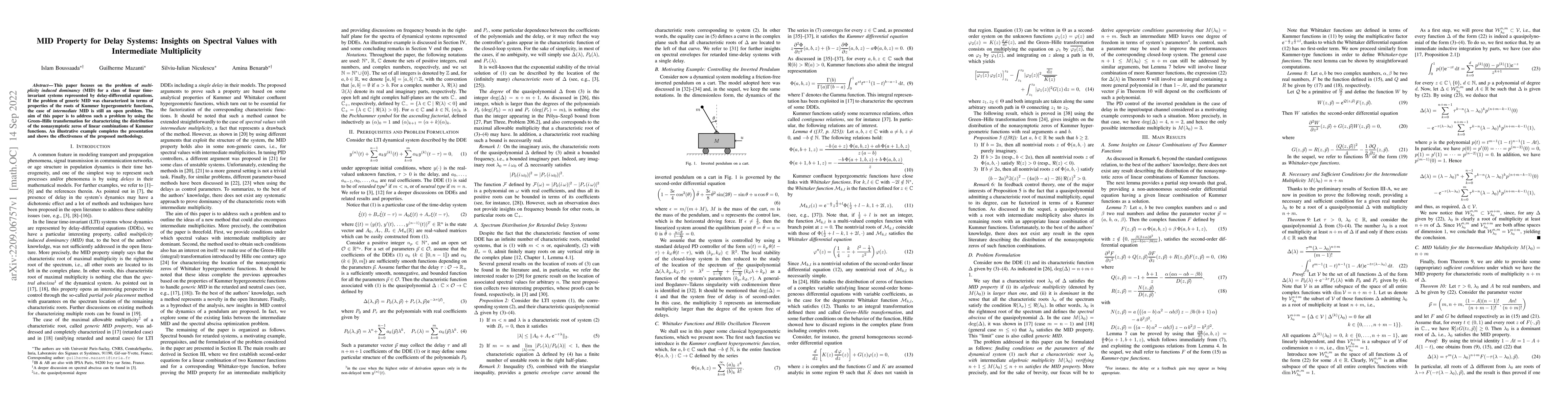 Thumbnail for MID Property for Delay Systems: Insights on Spectral Values with
  Intermediate Multiplicity