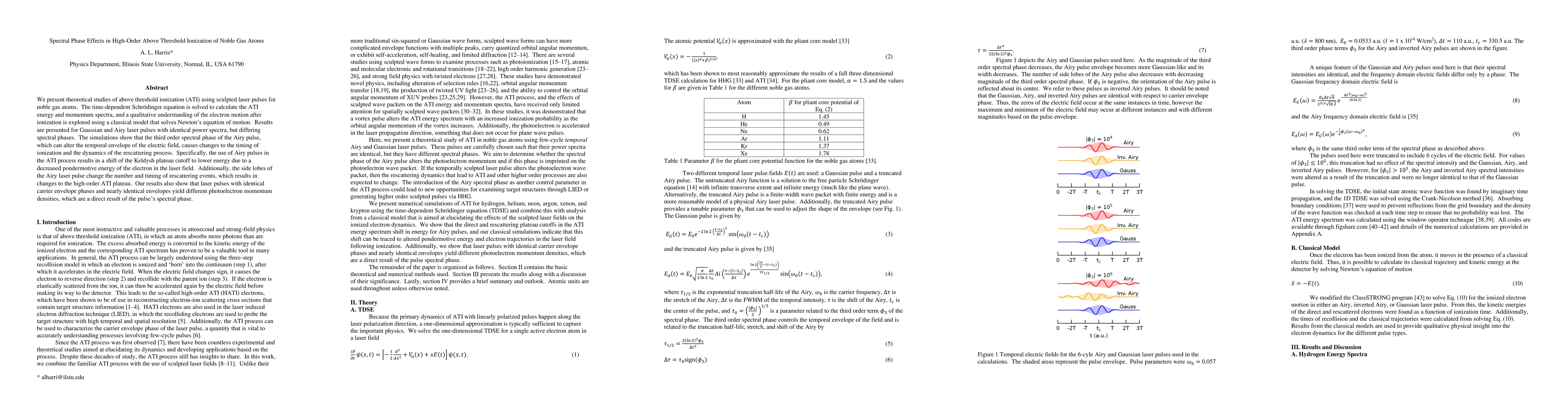 Thumbnail for Spectral Phase Effects in High-Order Above Threshold Ionization of Noble
  Gas Atoms