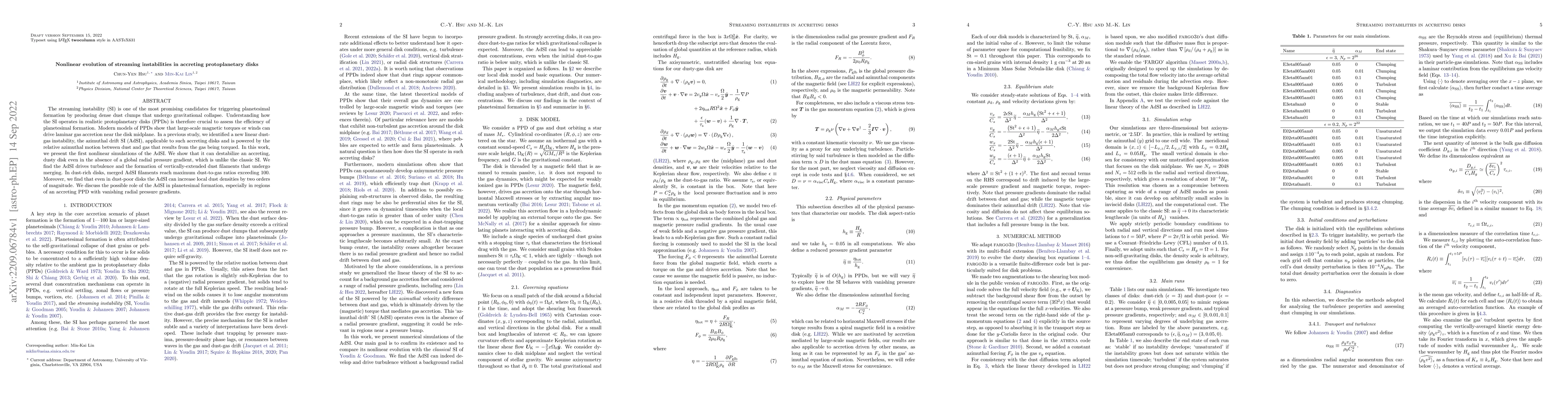 Thumbnail for Nonlinear evolution of streaming instabilities in accreting
  protoplanetary disks