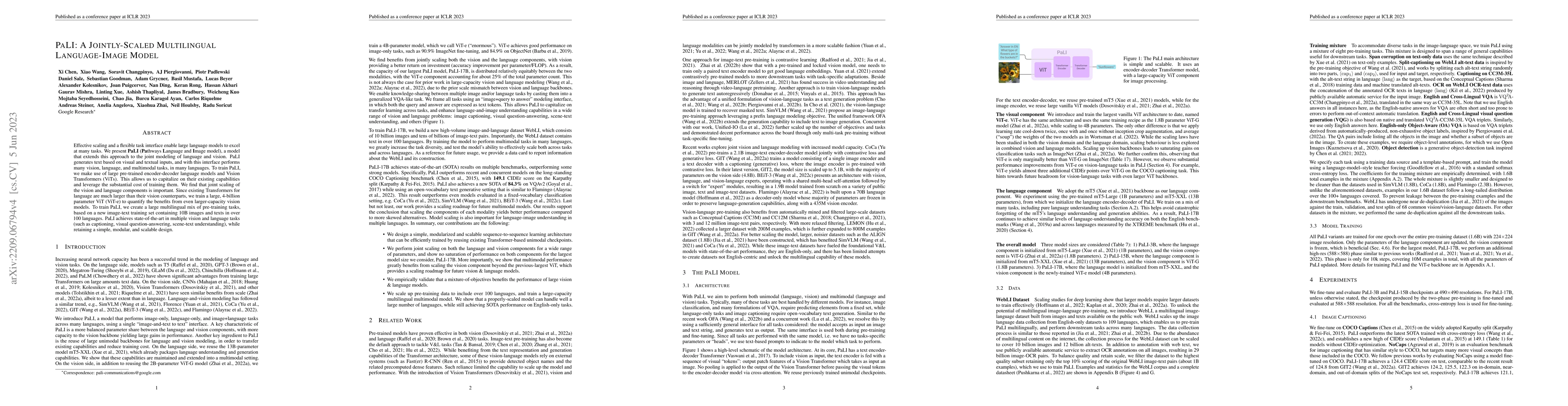 Thumbnail for PaLI: A Jointly-Scaled Multilingual Language-Image Model