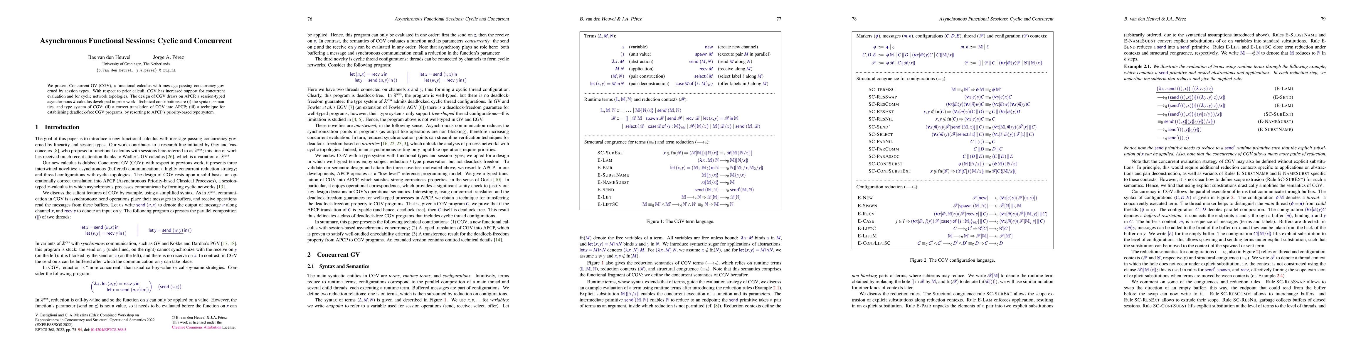 Thumbnail for Asynchronous Functional Sessions: Cyclic and Concurrent