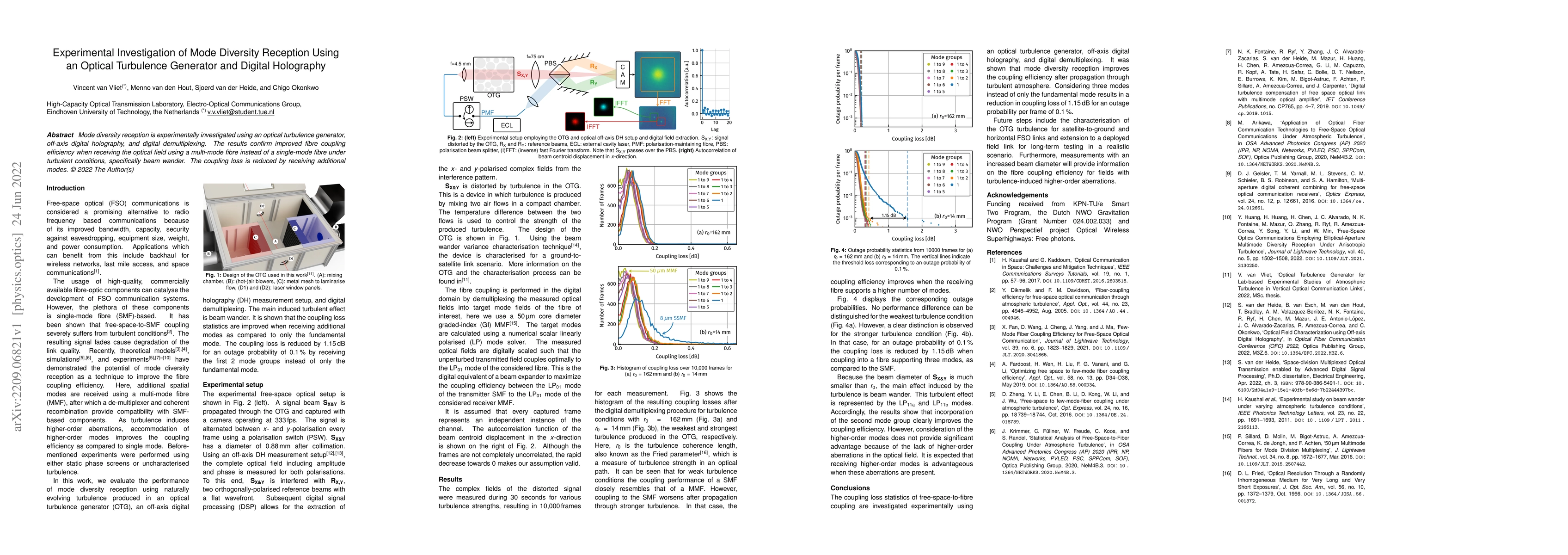 Thumbnail for Experimental Investigation of Mode Diversity Reception Using an Optical
  Turbulence Generator and Digital Holography