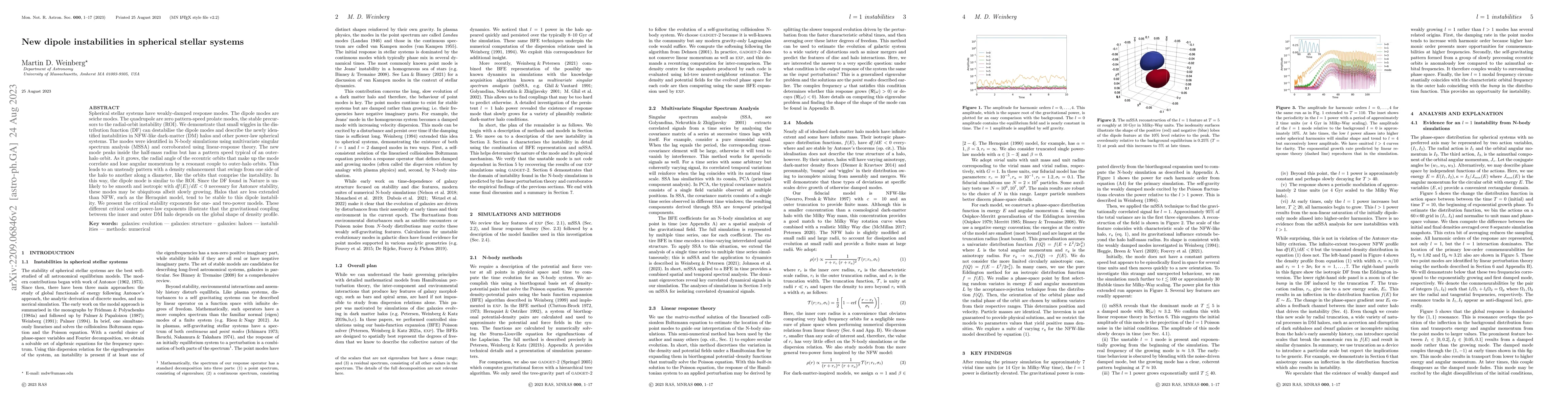 Thumbnail for New dipole instabilities in spherical stellar systems