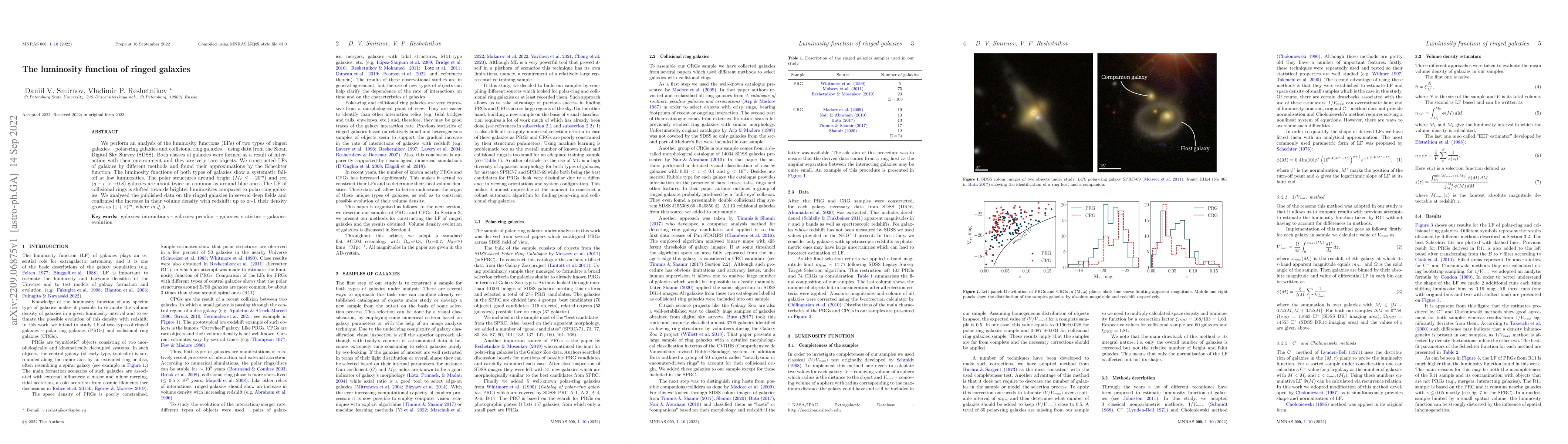 Thumbnail for The luminosity function of ringed galaxies