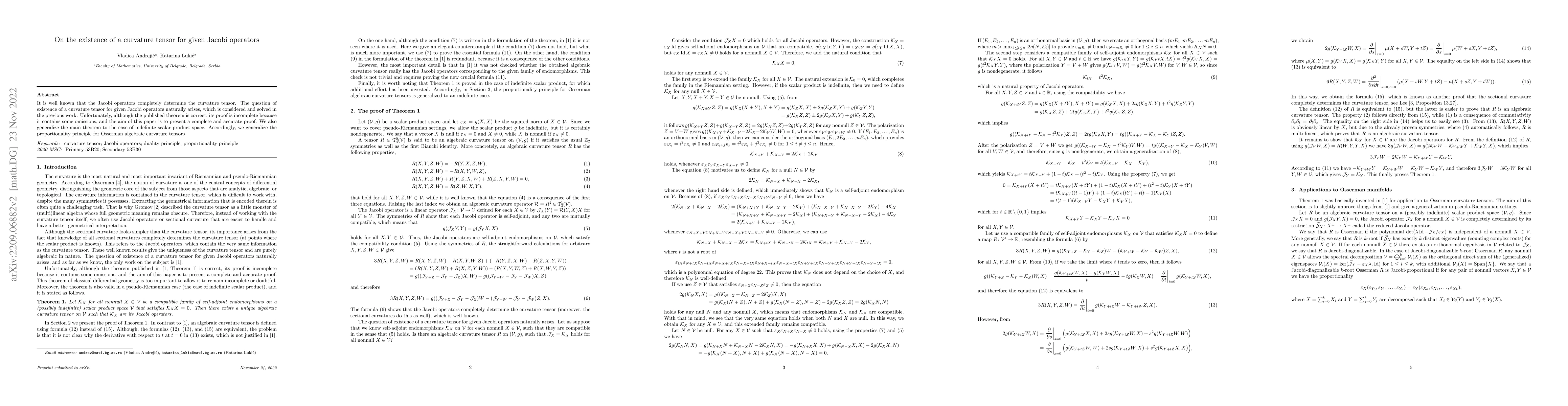 Thumbnail for On the existence of a curvature tensor for given Jacobi operators