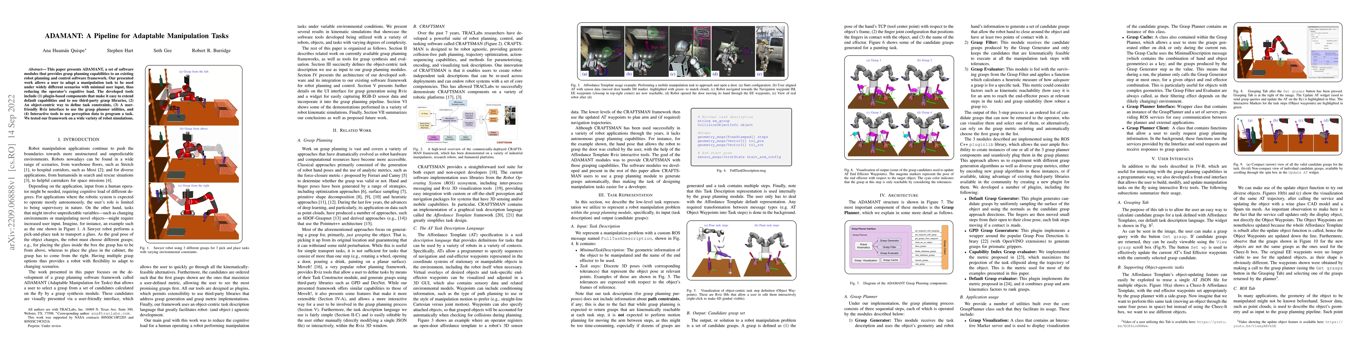 Thumbnail for ADAMANT: A Pipeline for Adaptable Manipulation Tasks