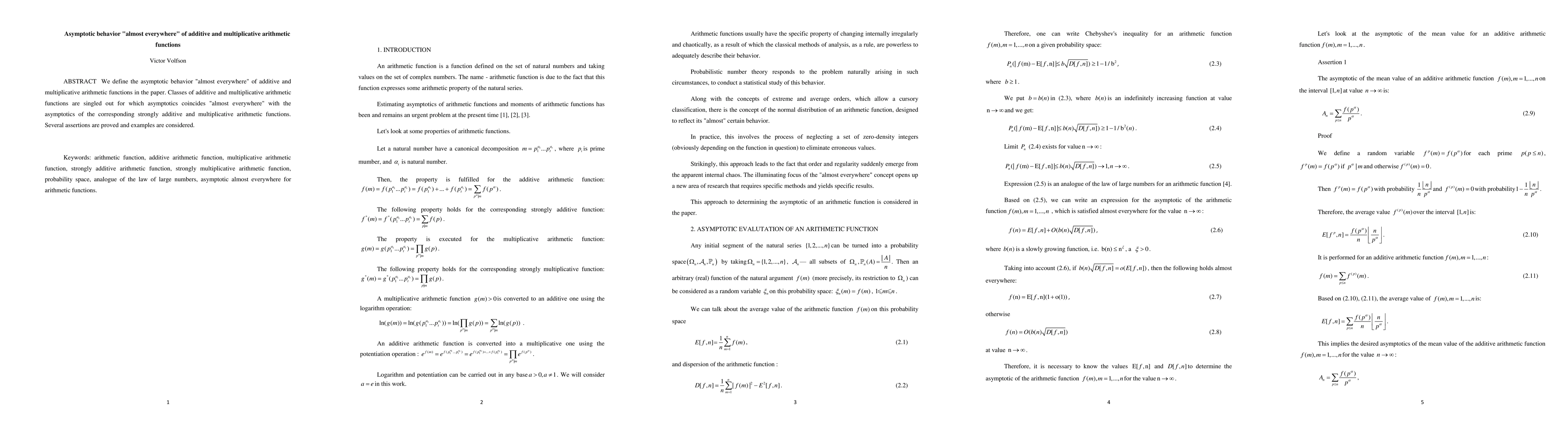 Thumbnail for Asymptotic behavior "almost everywhere" of additive and multiplicative
  arithmetic functions