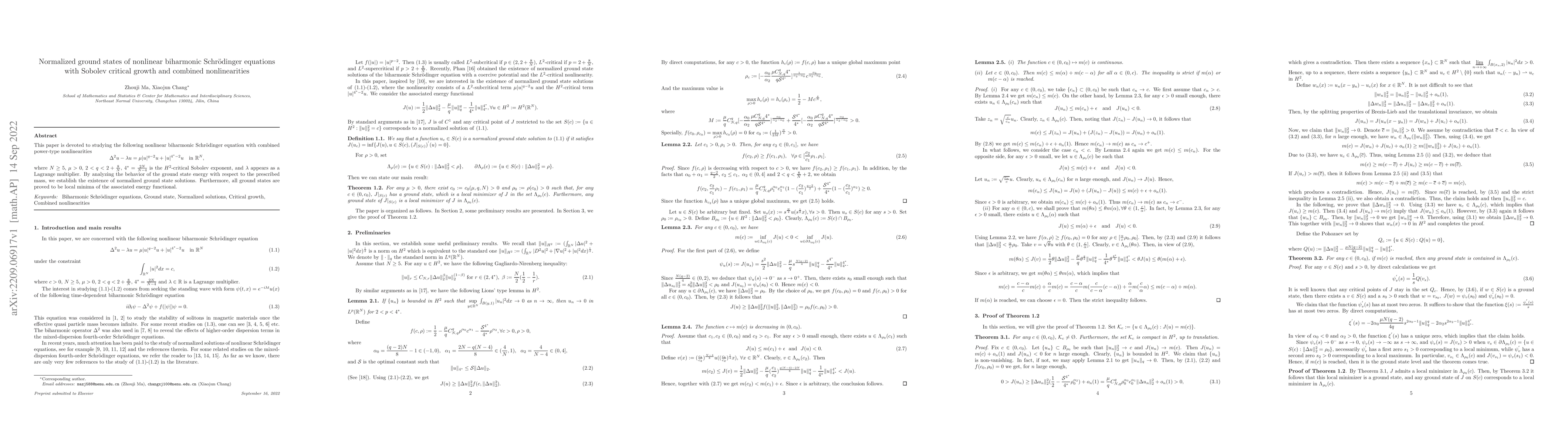 Thumbnail for Normalized ground states of nonlinear biharmonic Schr\"odinger equations
  with Sobolev critical growth and combined nonlinearities