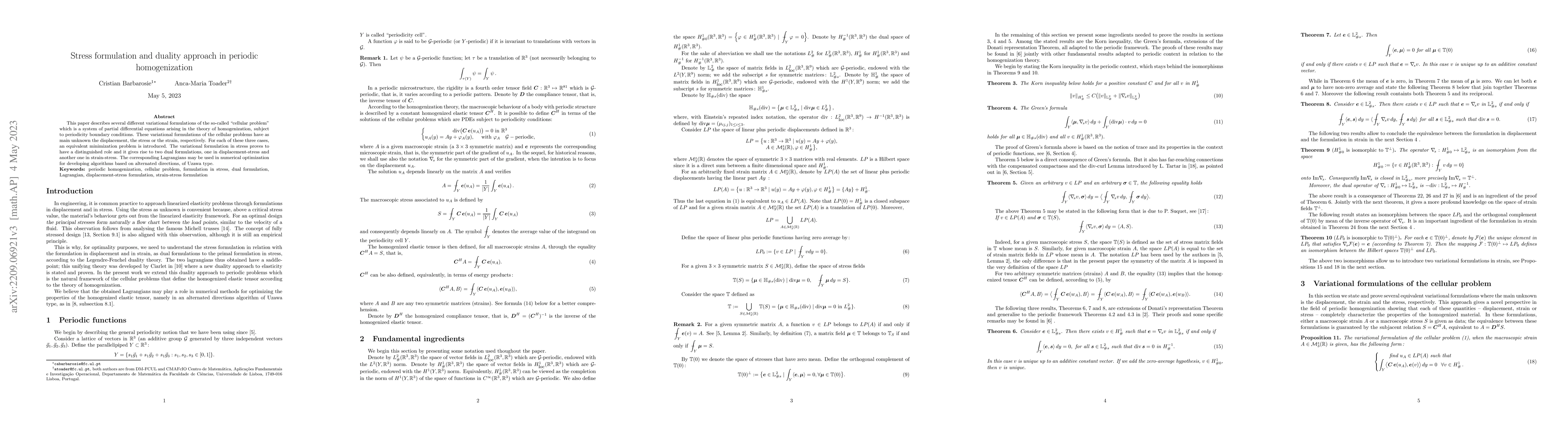 Thumbnail for Stress formulation and duality approach in periodic homogenization