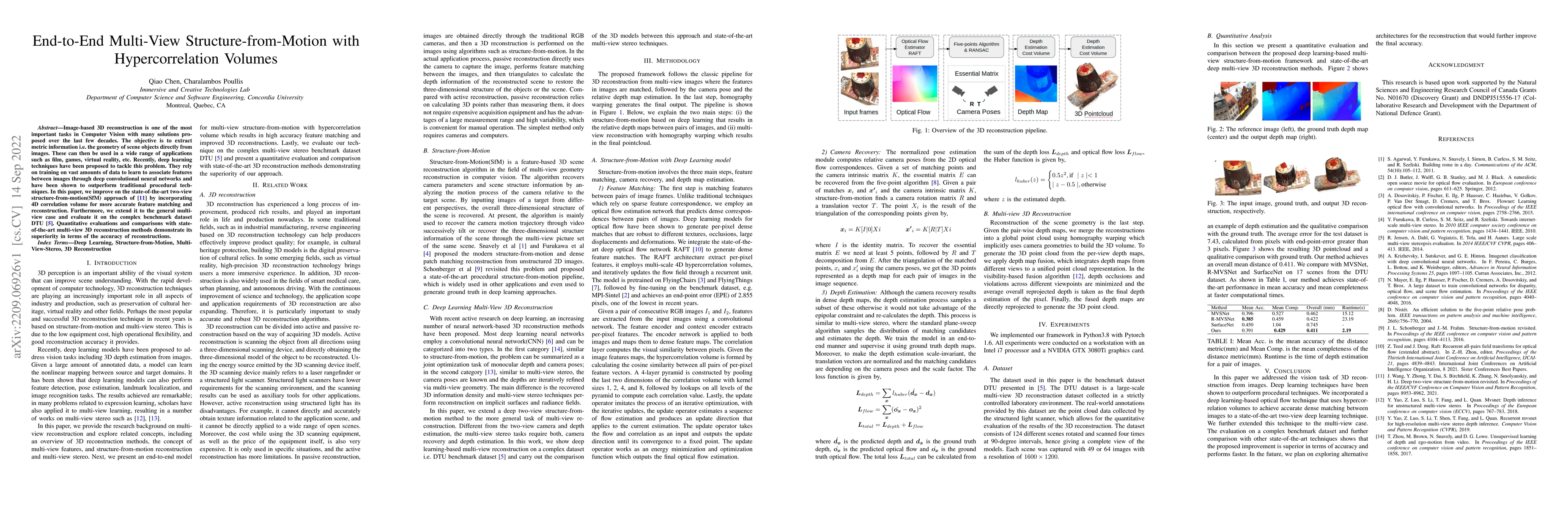 Thumbnail for End-to-End Multi-View Structure-from-Motion with Hypercorrelation
  Volumes