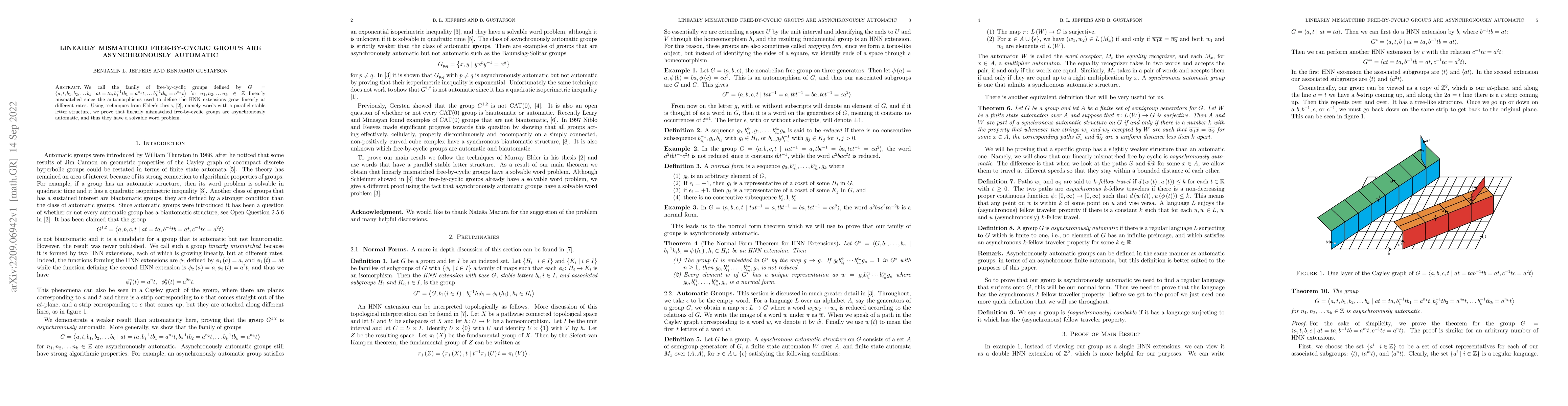 Thumbnail for Linearly Mismatched Free-by-Cyclic Groups are Asynchronously Automatic