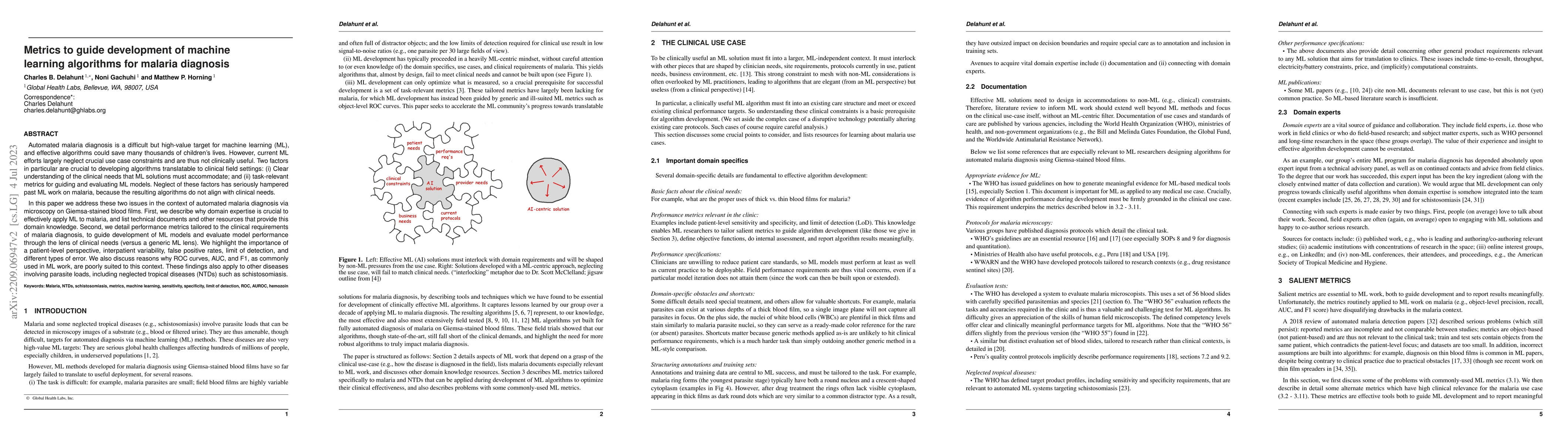 Thumbnail for Metrics to guide development of machine learning algorithms for malaria
  diagnosis