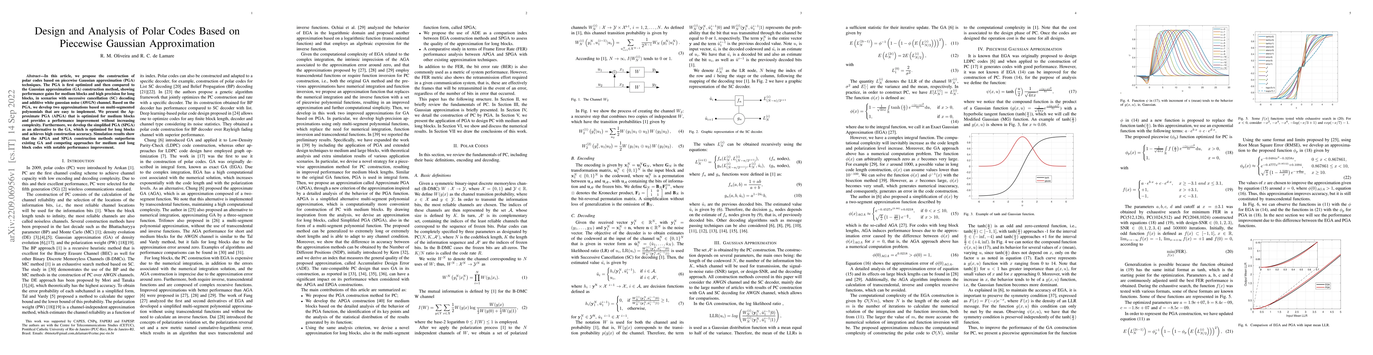 Thumbnail for Design and Analysis of Polar Codes Based on Piecewise Gaussian
  Approximation