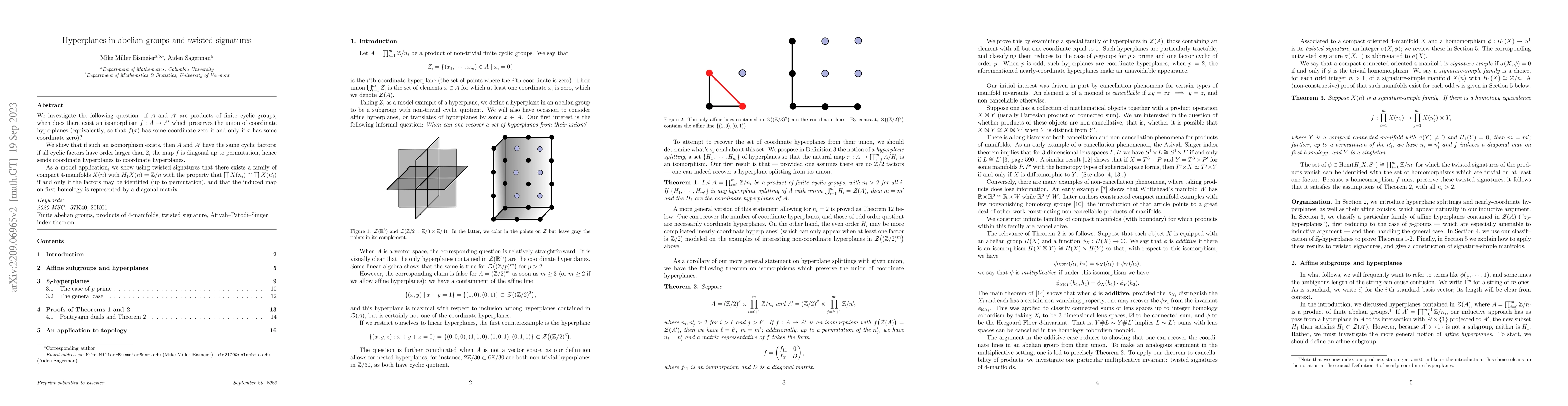 Thumbnail for Hyperplanes in abelian groups and twisted signatures