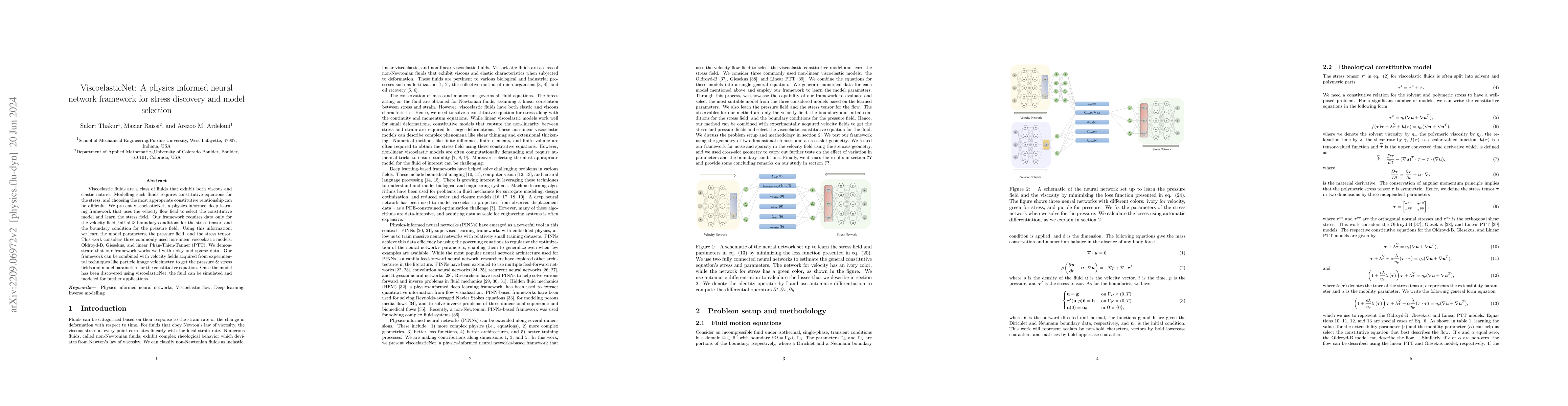 Thumbnail for ViscoelasticNet: A physics informed neural network framework for stress
  discovery and model selection