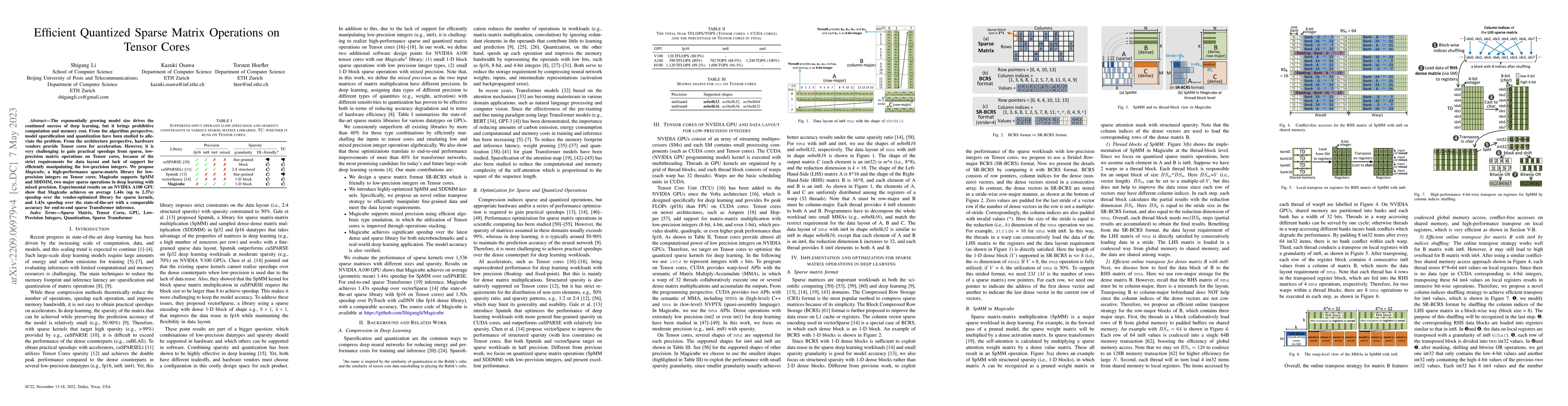 Thumbnail for Efficient Quantized Sparse Matrix Operations on Tensor Cores