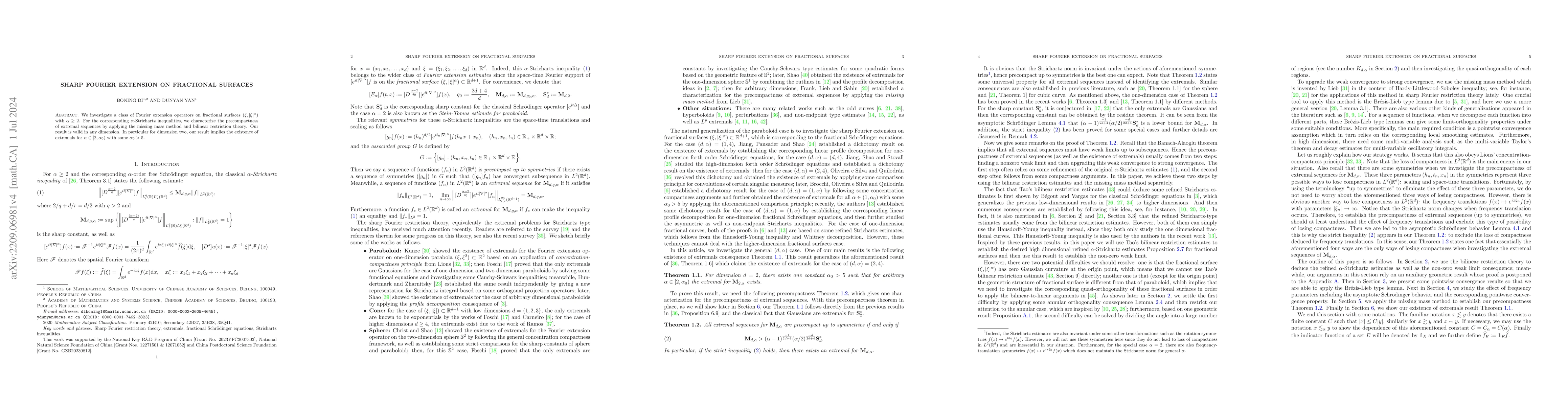 Thumbnail for Sharp Fourier extension on fractional surfaces