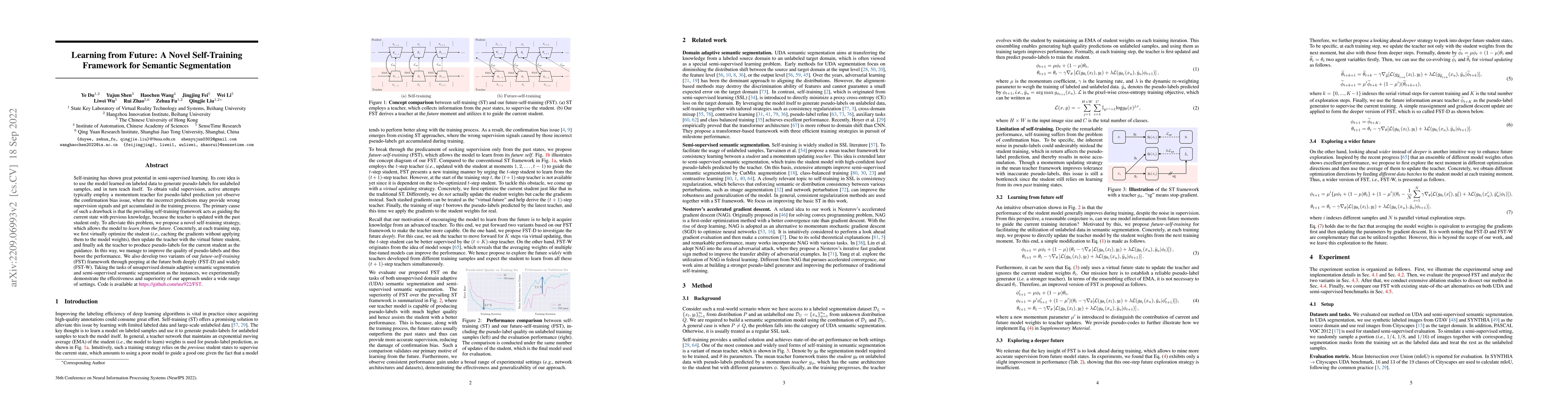Thumbnail for Learning from Future: A Novel Self-Training Framework for Semantic
  Segmentation