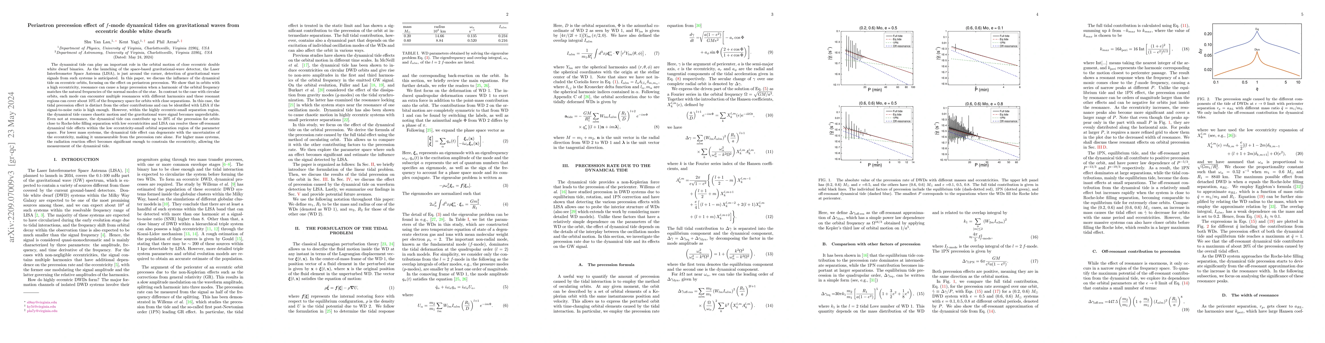 Thumbnail for Periastron precession effect of $f$-mode dynamical tides on
  gravitational waves from eccentric double white dwarfs