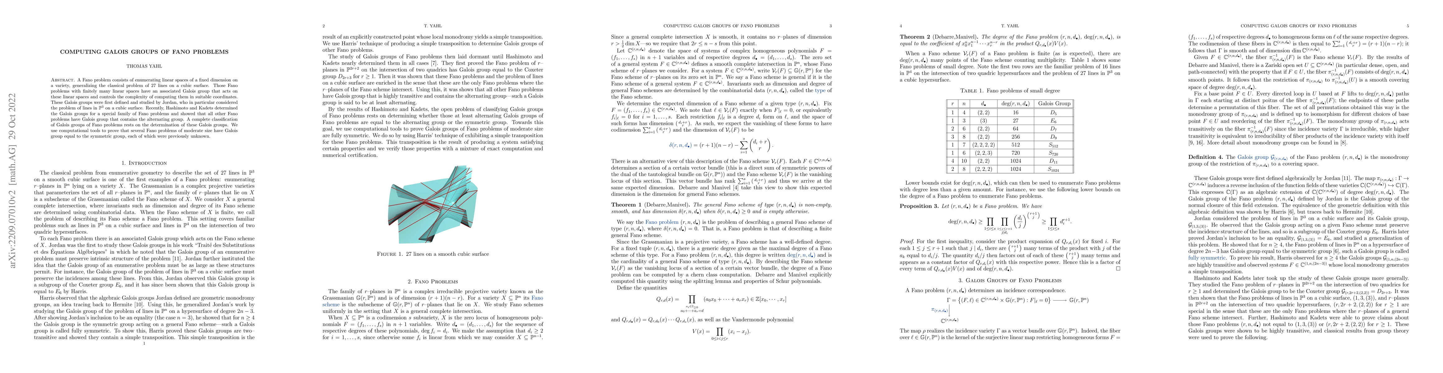 Thumbnail for Computing Galois groups of Fano problems